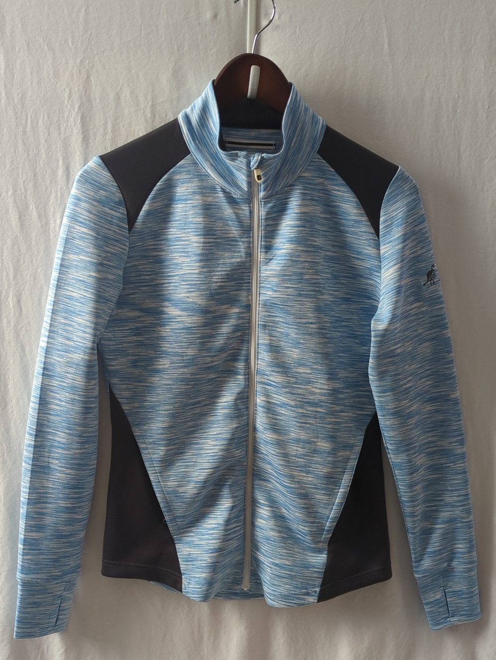 FootJoy Troon Country Club Golf Jacket Women Small Full Zip Blue Space Dye 27550